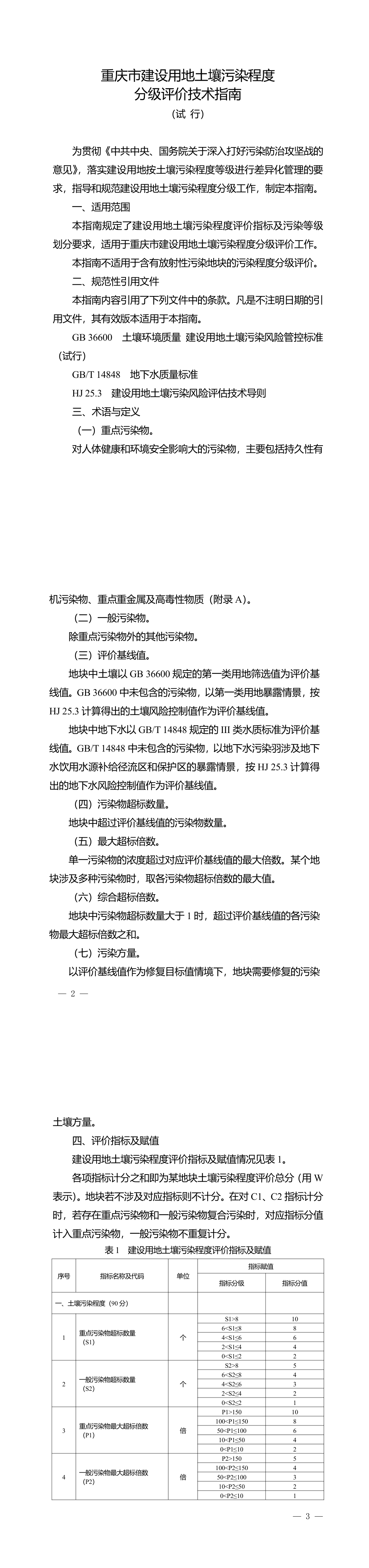 重庆市印发建设用地土壤污染程度分级和用途分类两项技术指南 第一页预览