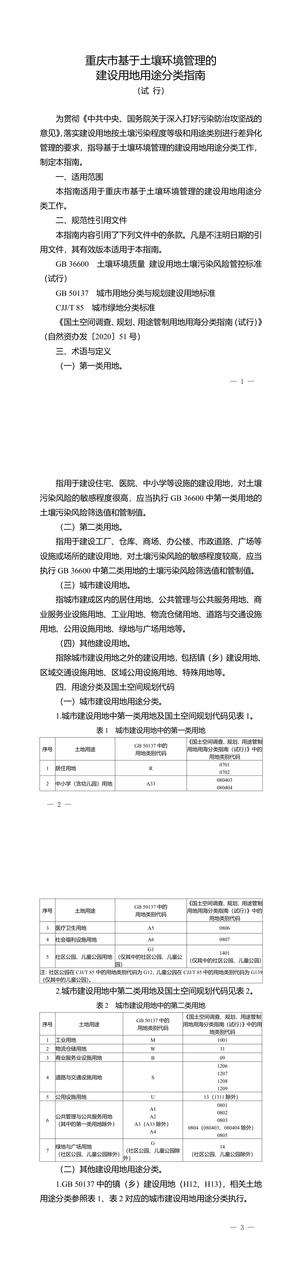 重庆市建设用地土壤污染程度分级评价技术指南（试行） 第一页预览